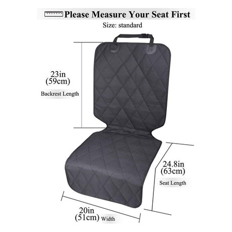 Dog Front Seat Cover  Car Seat Protector for Dog, Car Cover for Pet, Front Single Bucket Captain Chair Protector, Standard, Black, 1Pack