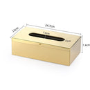Rectangular Tissue Box Cover - Napkin Holder, Facial Tissue Storage Box - Decorative Holder for Bathroom, Bedroom, Nightstand, Office - Stainless Steel, golden
