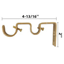 3PCS Gold Curtain Rod Bracket, Heavy Duty Double Curtain Rod Hanging Brackets Wall Mount, Drapery Rod Bracket, Adjustable Curtain Rod Holders for Window, Home Curtain Rods (Golden)