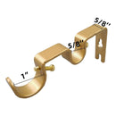 3PCS Gold Curtain Rod Bracket, Heavy Duty Double Curtain Rod Hanging Brackets Wall Mount, Drapery Rod Bracket, Adjustable Curtain Rod Holders for Window, Home Curtain Rods (Golden)