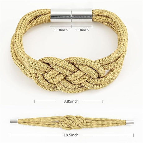 4-piece set of powerful magnetic curtain straps upgraded The curtain straps are woven with knots to decorate the curtain buckle, suitable for home and office curtains (gold)