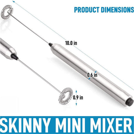 Milk Frother Handheld Electric Milk Foamer Portable Mini Mixer Machine Stainless Steel Touch Handheld Espresso Mixer Battery Operated Frother Coffee Stirrer Maker for Hot Chocolate Coffee