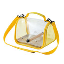 Bird Carrier,Bird Cage Parakeet Parrot Budgie Carrier Backpack for Small Birds, Travel Bird Cages with Perch, Transparent Ventilation Cockatiels, Lightweight Pet Carrier for Outdoor Use(Yellow)