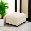 Square  Covers Slipcovers Folding Storage Stool Furniture Protector Form Fit with Elastic Bottom, Stretch High  Small Checks Jacquard Fabric(M，white)