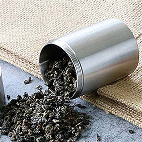Mini Stainless Steel Tea Can Tea Storage Containers Vacuum Seal Portable for Travel, Kitchen Cup for Coffee Sugar Seasoning Storage