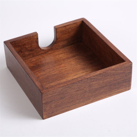 Cocktail paper napkin holder square, wooden flat napkin tray, cocktail napkins for kitchen decoration, restaurant countertop bar accessories 14x14x5cm