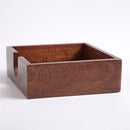 Cocktail paper napkin holder square, wooden flat napkin tray, cocktail napkins for kitchen decoration, restaurant countertop bar accessories 14x14x5cm