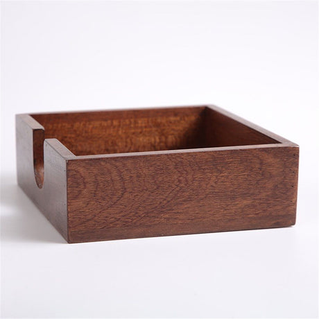Cocktail paper napkin holder square, wooden flat napkin tray, cocktail napkins for kitchen decoration, restaurant countertop bar accessories 14x14x5cm
