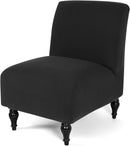 LavishCover Armless Accent Chairs Covers, Thick Armless Recliner Sofa Cover Stretchable, Removable Armless Chair Slipcover for Living Dining Room Hotel (Black, 1pc)