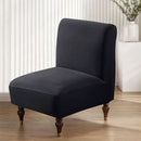 LavishCover Armless Accent Chairs Covers, Thick Armless Recliner Sofa Cover Stretchable, Removable Armless Chair Slipcover for Living Dining Room Hotel (Black, 1pc)
