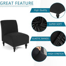 LavishCover Armless Accent Chairs Covers, Thick Armless Recliner Sofa Cover Stretchable, Removable Armless Chair Slipcover for Living Dining Room Hotel (Black, 1pc)