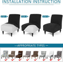 LavishCover Armless Accent Chairs Covers, Thick Armless Recliner Sofa Cover Stretchable, Removable Armless Chair Slipcover for Living Dining Room Hotel (Black, 1pc)