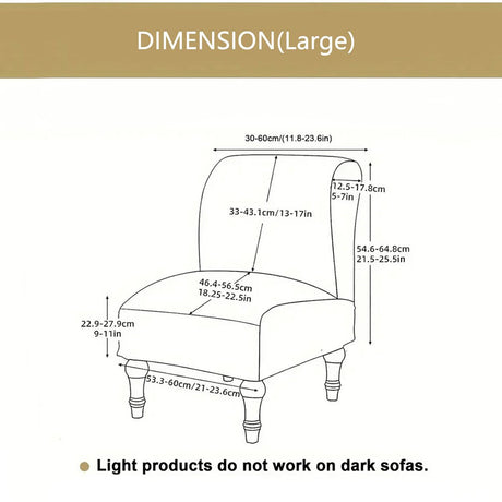 LavishCover Armless Accent Chairs Covers, Thick Armless Recliner Sofa Cover Stretchable, Removable Armless Chair Slipcover for Living Dining Room Hotel (Black, 1pc)