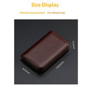 PU Leather Business Card Holder, 2Pcs Name Card Case with Magnetic Shut Wallet Pocket Carrier for ID Card Men Women, Brown