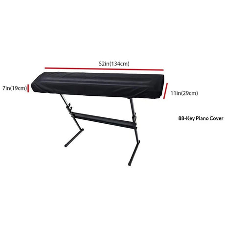 88 Key Keyboard Dust Cover - Stretchable Fabric Protector for Digital Piano & Electronic Keyboards (Black) - Universal Fit with Storage Bag
