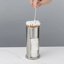 2 in 1 Round Cosmetic Cotton Pad Holder, Stainless Steel Cotton Swabs Make up Pads Dispenser Organizer Box  Holder with Acrylic Lids for Bathroom Vanity Storage