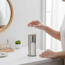 2 in 1 Round Cosmetic Cotton Pad Holder, Stainless Steel Cotton Swabs Make up Pads Dispenser Organizer Box  Holder with Acrylic Lids for Bathroom Vanity Storage