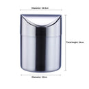 Stainless Steel Small Trash Cans, Trumpet Desktops Mini Creative Covered Desk Kitchen Living Room Trash Cans(Sliver)