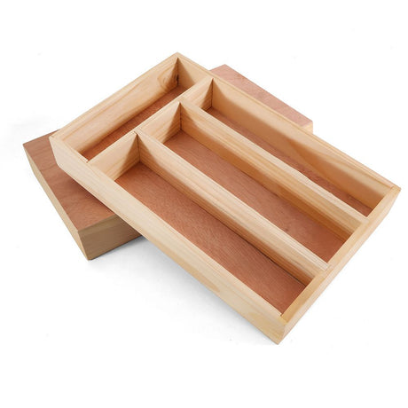 Drawer Organizer Premium Cutlery and Utensil Tray| Perfect For The Kitchen, Bathroom, Desk, etc.| Kitchen Drawer Divider with 4 Compartments