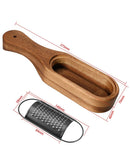 Wooden Cheese Grater with Handle, Rustic Brown Cheese Shredder with Storage Space, Handheld Kitchen Graters for Cheese Lemon Chocolate  (With Handle)