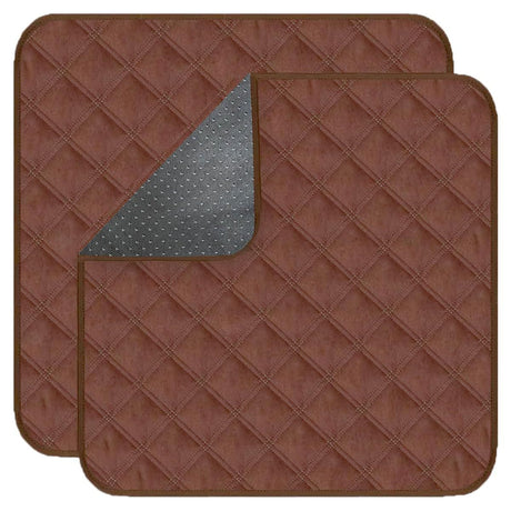 Waterproof Chair Pads for Incontinence (53*56cm) - Washable, Waterproof Seat Protector - Chair Protector Seat Cover - Absorbent Pad for Bed, Seat, Car, Wheelchair & Recliner （Coffee, 2 Pcs)