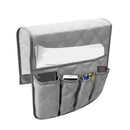 Sofa Armrest Organizer Non-Slip Remote Control Holders for Recliner Couch Chair Armchair Caddy with 5 Pockets for Table,Cell Phone,Magazines,Books (grey)