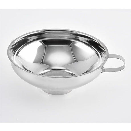 Stainless Steel Wide Mouth Funnel Rust Resistant Canning Funnel Kitchen Cooking Jars Funnel with Handle for Liquids and Solids (small size)