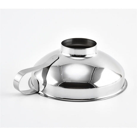 Stainless Steel Wide Mouth Funnel Rust Resistant Canning Funnel Kitchen Cooking Jars Funnel with Handle for Liquids and Solids (small size)