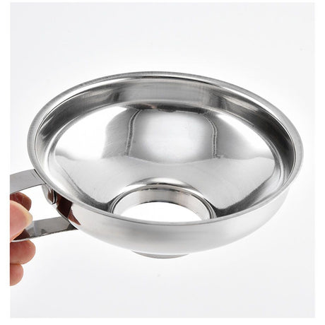 Stainless Steel Wide Mouth Funnel Rust Resistant Canning Funnel Kitchen Cooking Jars Funnel with Handle for Liquids and Solids (small size)
