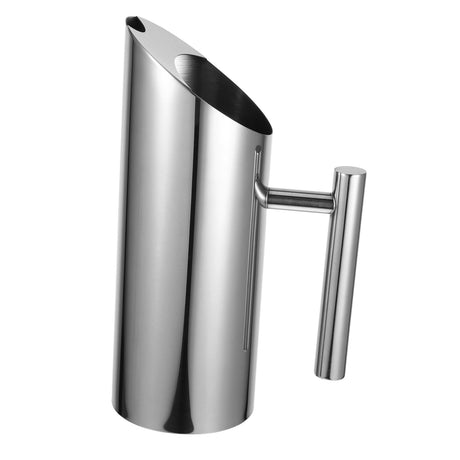 Stainless Steel Water Pitcher for Home and Bar Polished Metal Beverage Container for Cold Drinks Juice Tea and Cocktail Mixing Fridge Pitcher  1.0L