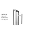 Stainless Steel Water Pitcher for Home and Bar Polished Metal Beverage Container for Cold Drinks Juice Tea and Cocktail Mixing Fridge Pitcher  1.0L