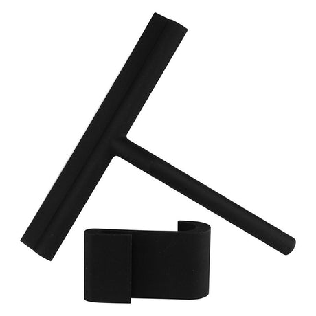 Squeegee for Window Cleaning Bathroom Squeegee Window Washer Glass Shower Door Mirror Tile Tub Silicone Cleaning Tool （Black)