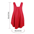 Soft   Polyester  Apron Cross Back Aprons with 2 Pockets Women’s  Square Apron Garden Smock for Baking Cooking Red