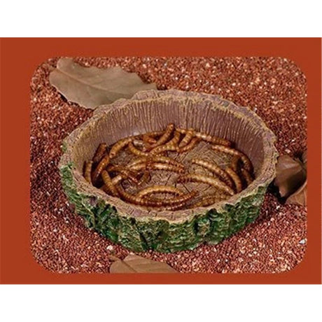 2 Pcs Reptile Feeding Dish Bowl,Reptile Tree Trunk Food/Water Dish for Reptiles,Amphibians,Bearded Dragon,Lizard,Gecko,Tortoise,Hermit Crab and Little Critters