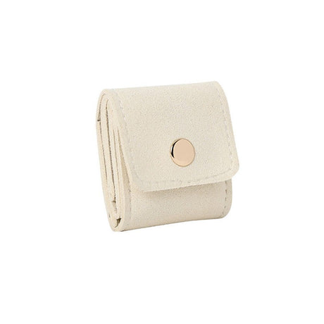 2pcs Mini Travel Jewelry Bag, Mini Travel Jewelry Roll Bag with Buckle, Portable Foldable Multifunctional Jewelry Travels Pouch for Earrings, Rings, Necklaces (White)