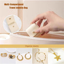 2pcs Mini Travel Jewelry Bag, Mini Travel Jewelry Roll Bag with Buckle, Portable Foldable Multifunctional Jewelry Travels Pouch for Earrings, Rings, Necklaces (White)