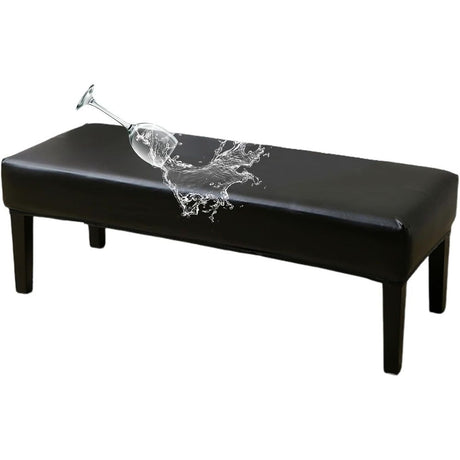 Waterproof Dining Bench Cover, Washable Durable Bench Covers Slipcover, Rectangle Bench Seat Covers for Dining Room Living Room Kitchen(Black)