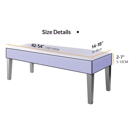 Waterproof Dining Bench Cover, Washable Durable Bench Covers Slipcover, Rectangle Bench Seat Covers for Dining Room Living Room Kitchen(Black)