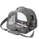 Bird Travel Carrier with Stand Perch and Stainless Tray,Portable Small Bird  Cockatiel Carrier for Hiking, (Grey)