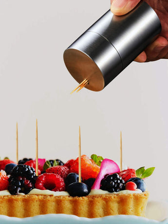 Toothpicks Holder Stainless Steel Modern ,Toothpicks Holder Dispenser Home Hotel(No Toothpicks)Circular bright surface