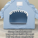 Bunny Tent Guinea Pig House Bed Cozy Hamster Cave Large Hideout for Dwarf Rabbits Hedgehog Bearded Dragon Nest Hamster Cage Accessories (Blue)