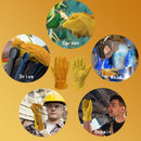 Leather Work Gloves for Men Women with Cotton Lining, Large Thorn Proof Cactus Gardening Yard Work Gloves for Rose Pruning, Heavy Duty  Welding, Construction, Large（Yellow M）