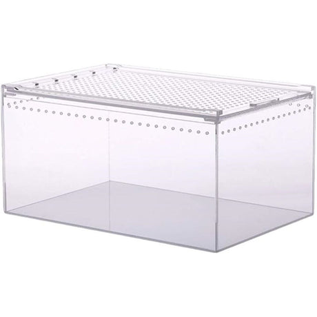 Reptile Terrarium Enclosure  Acrylic Tarantula Breeding Box Magnetic Hermit Crab Habitat Tank Transparent Jumping Spider Cage for Insect Snail Amphibians Sling Isopods（20*15*10cm）