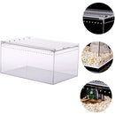 Reptile Terrarium Enclosure  Acrylic Tarantula Breeding Box Magnetic Hermit Crab Habitat Tank Transparent Jumping Spider Cage for Insect Snail Amphibians Sling Isopods（20*15*10cm）