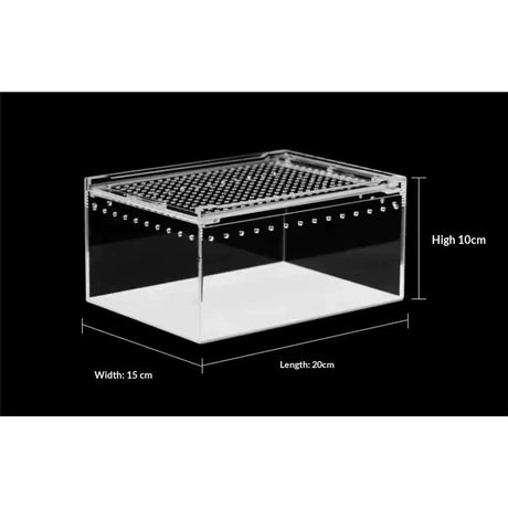 Reptile Terrarium Enclosure  Acrylic Tarantula Breeding Box Magnetic Hermit Crab Habitat Tank Transparent Jumping Spider Cage for Insect Snail Amphibians Sling Isopods（20*15*10cm）