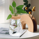 Glass Plant Jar -Plants Propagation Station - Micro Landscape Terrarium Container Desktop Plant Jar Hydroponic Vases Gardening for Plant Lovers(Medium T-shaped)