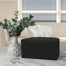Tissue Box Cover,Modern PU Leather Rectangular Tissue Box Holder - Decorative Holder/Organizer for Bathroom Vanity Countertop, Night Stands, Office Desk -  rectangular black