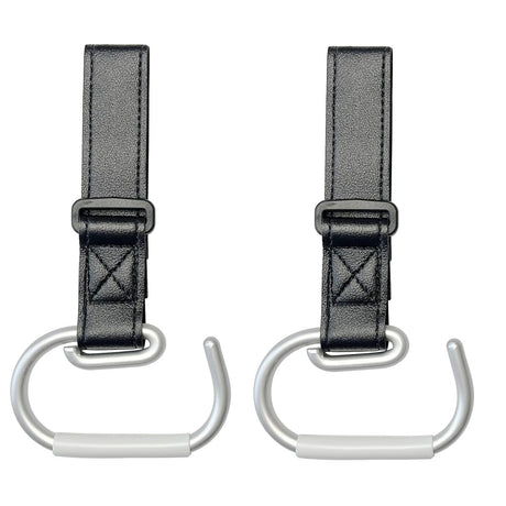 2 Pcs Stroller Hooks, Mommy Stroller Clip and Stroller Accessories Organizer Hook, Brushed Aluminum Hook for Strollers/Walkers/Mobility Scooter/Wheelchair/Rollator(Black)
