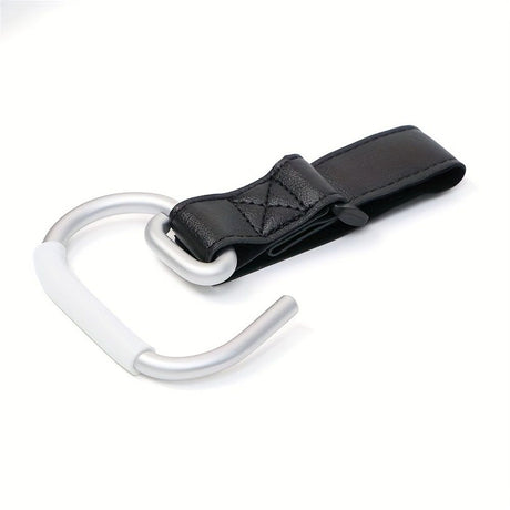 2 Pcs Stroller Hooks, Mommy Stroller Clip and Stroller Accessories Organizer Hook, Brushed Aluminum Hook for Strollers/Walkers/Mobility Scooter/Wheelchair/Rollator(Black)