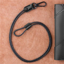 2 Pack of Lanyard, Leather Braided Badge Lanyard for ID Card Holder Keys Office Adjustable Lanyard with Strong Metal Clasp Keychain Holder Neck Strap for Men& Women